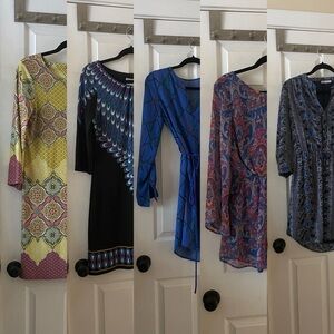 Huge bundle of colored patterned dresses and one romper